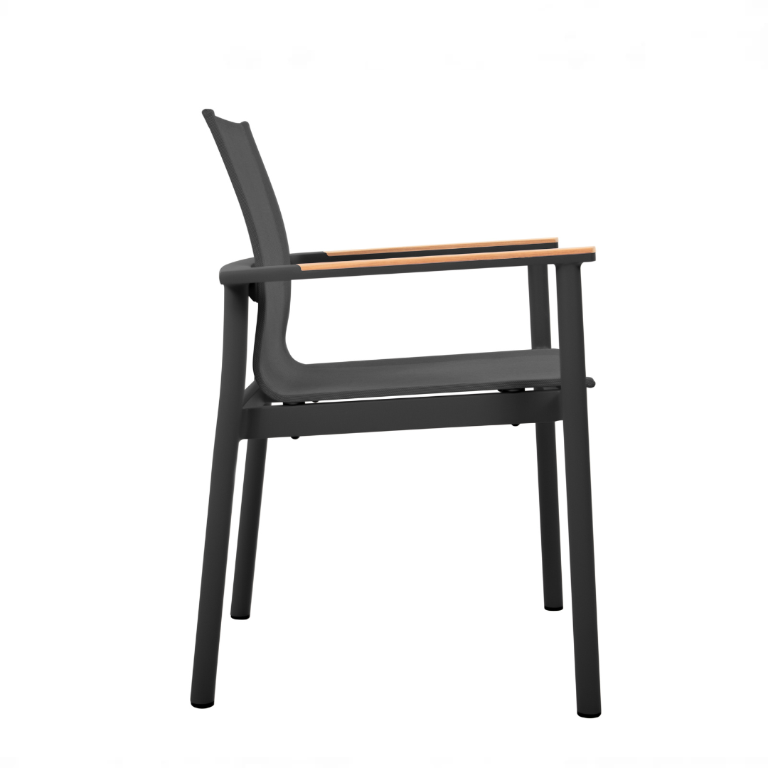 Newport Stackable Dining Arm Chair - Black