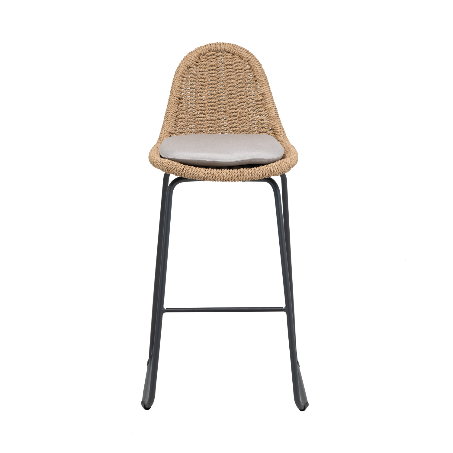 Kawartha Natural Rope Bar Stool with Cushion