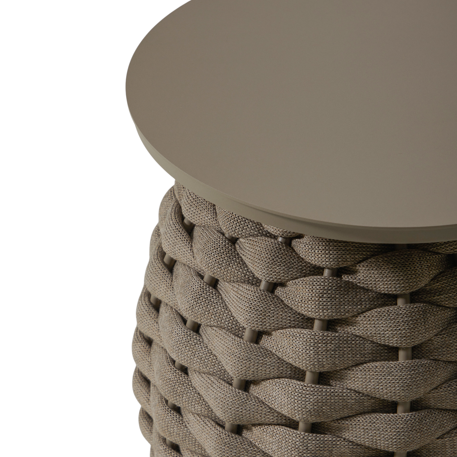 Brimley 16" Rope Side Table - Tan Biscuit