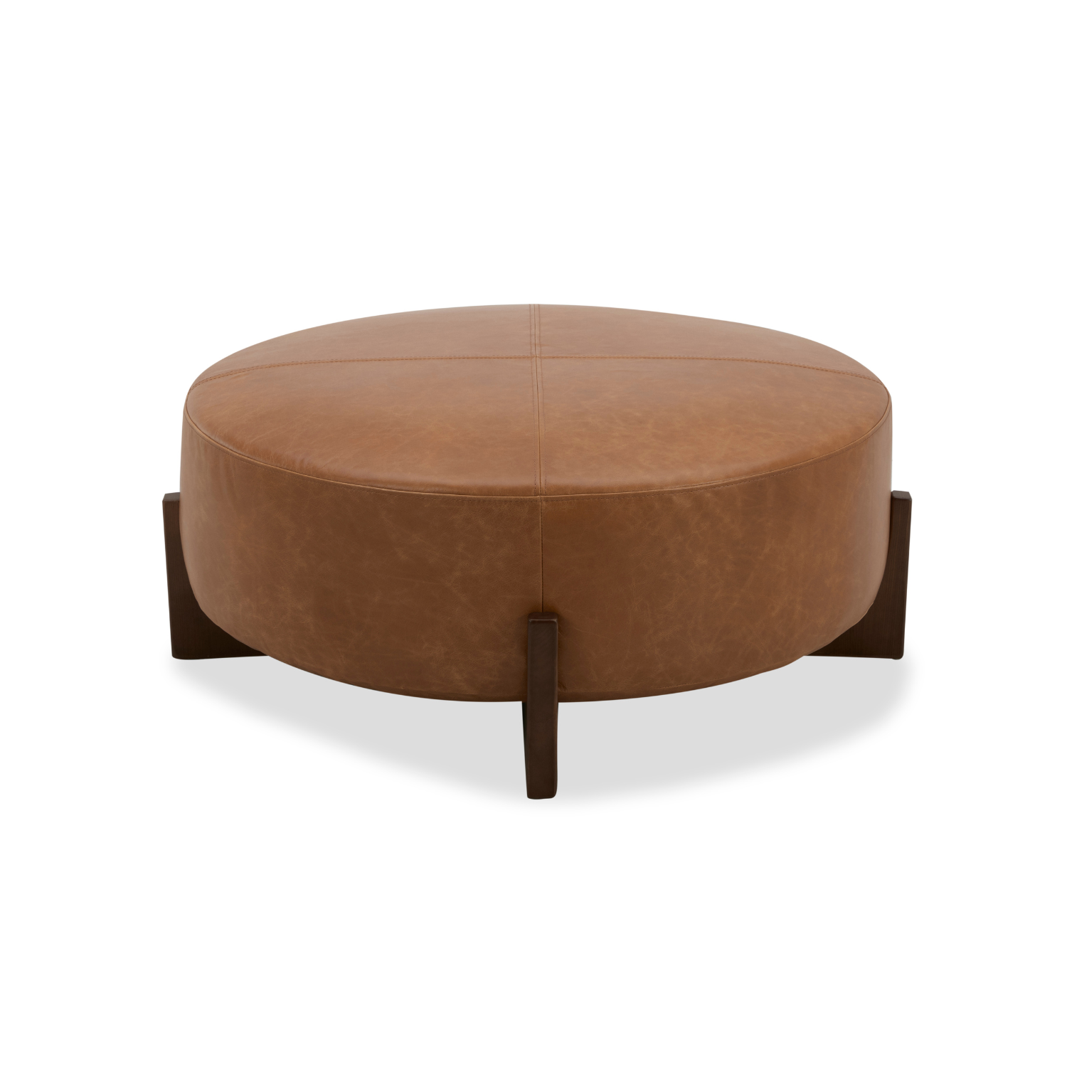 Carmen Ottoman - Distressed Cognac Leather