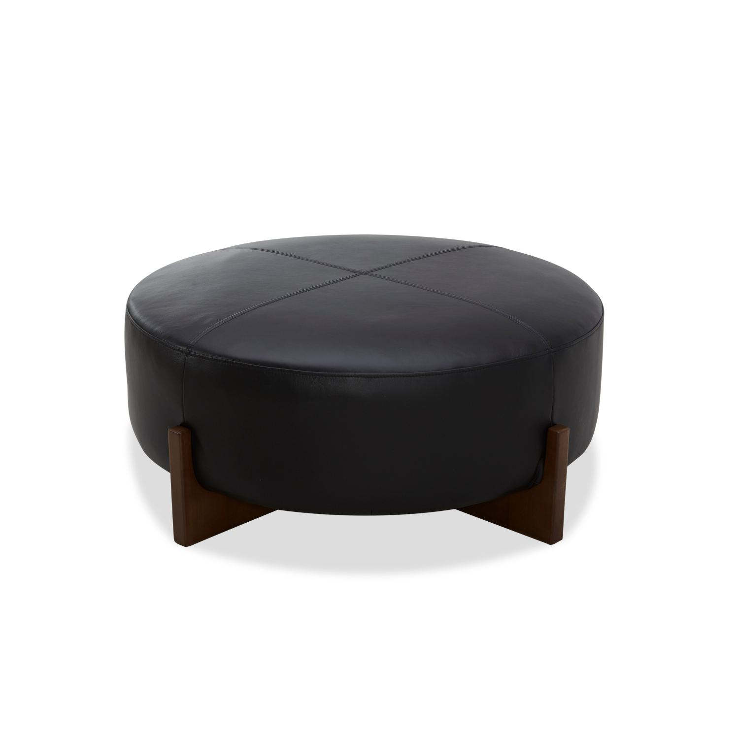 Carmen Ottoman - Onyx Black Leather