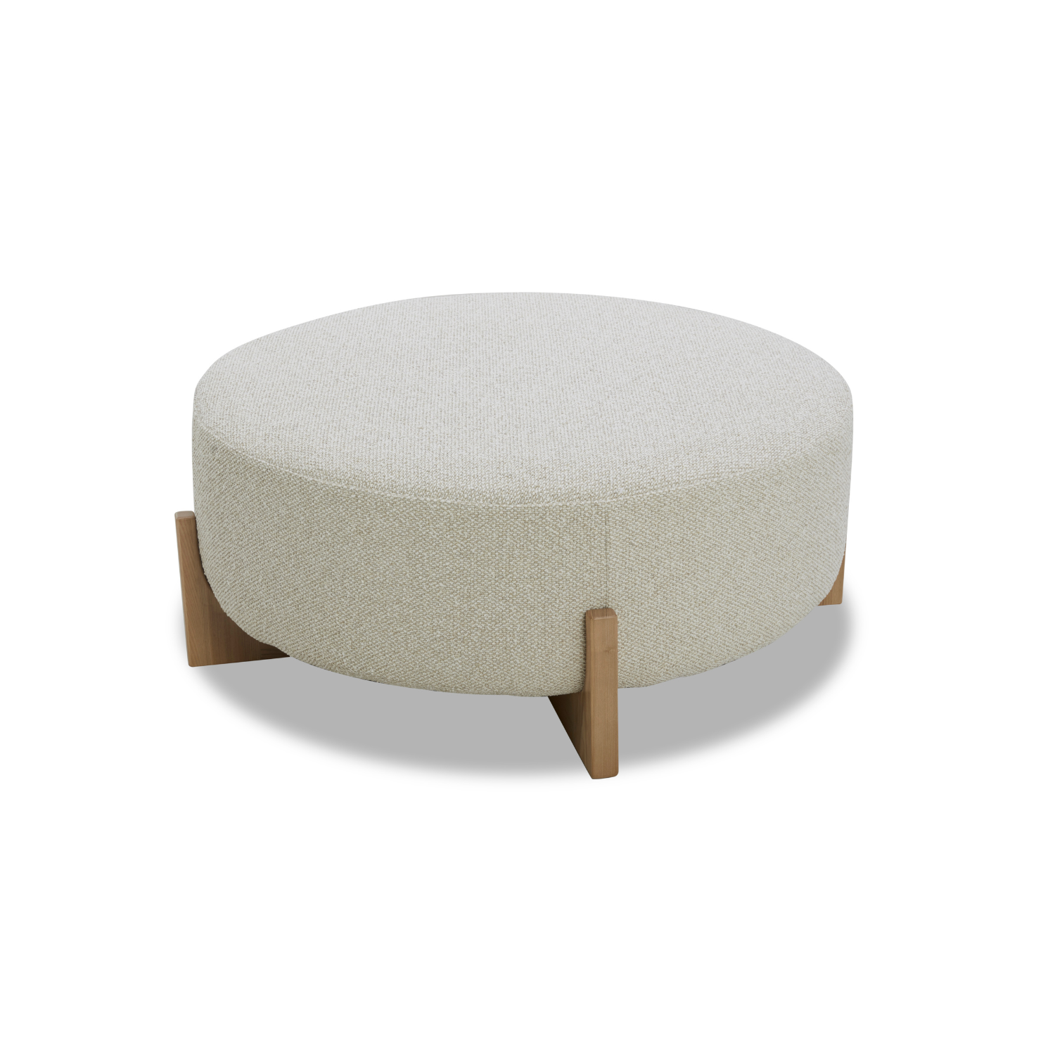 Carmen Ottoman w/ Light Wood Base - Tasmin Linen
