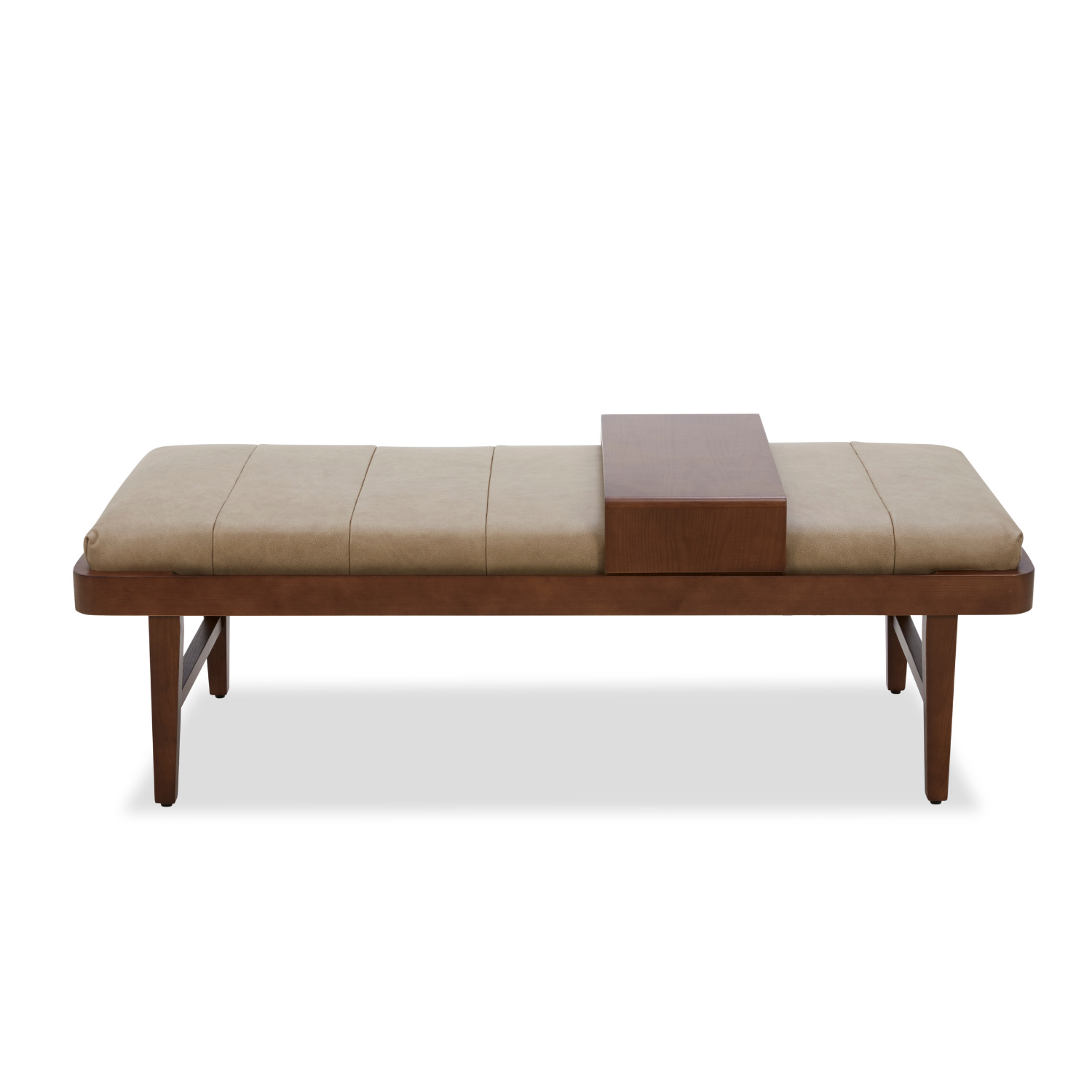 Charlestown Bench - Cobblestone Leather