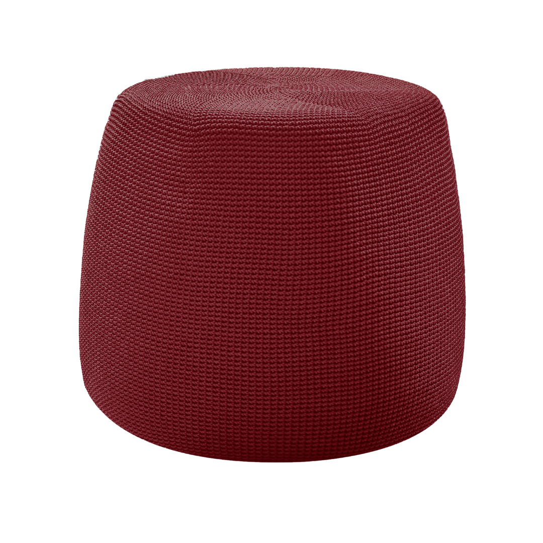 Crochet Outdoor Pouf - Maroon