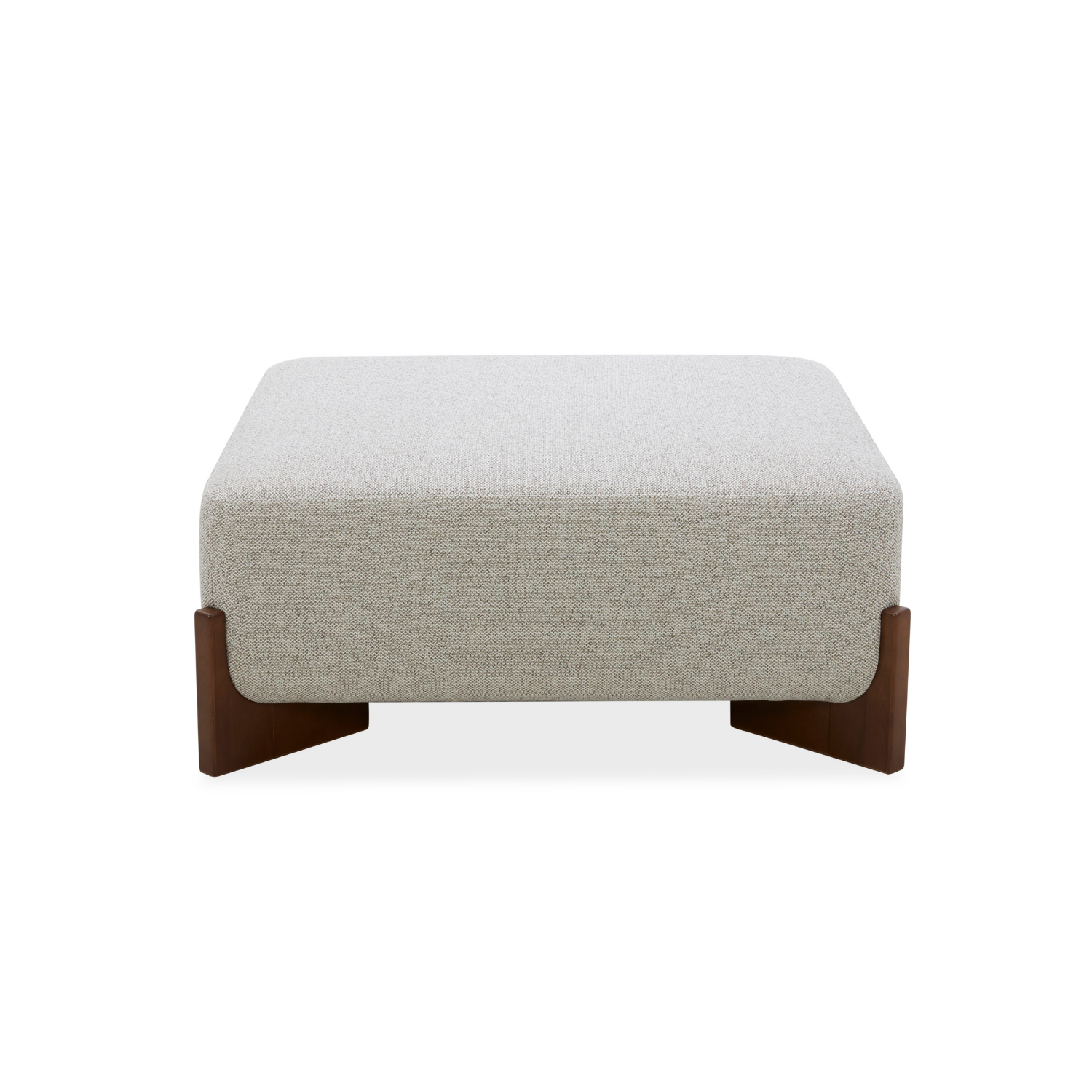 Cameron Ottoman w/ Dark Wood Base - Birch Weave