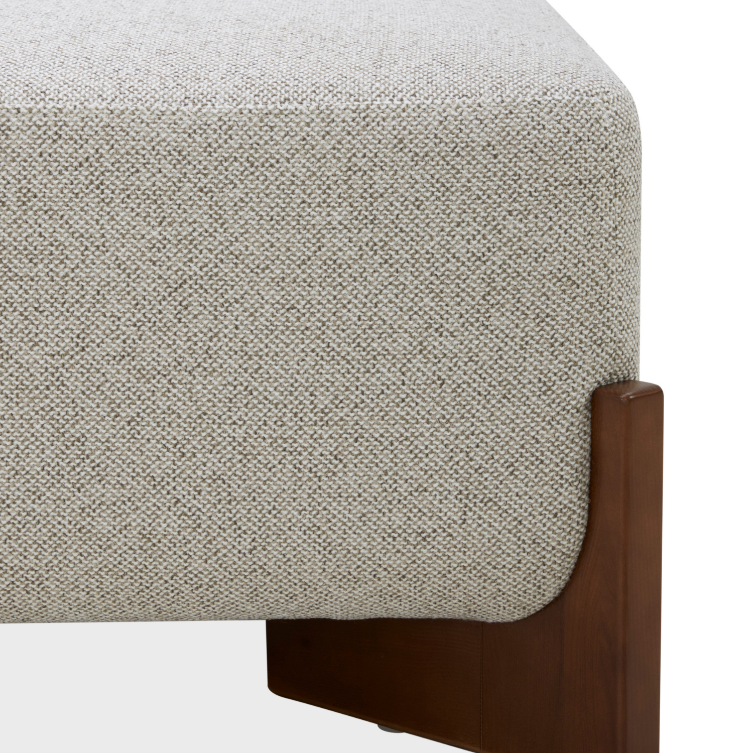 Cameron Ottoman w/ Dark Wood Base - Birch Weave