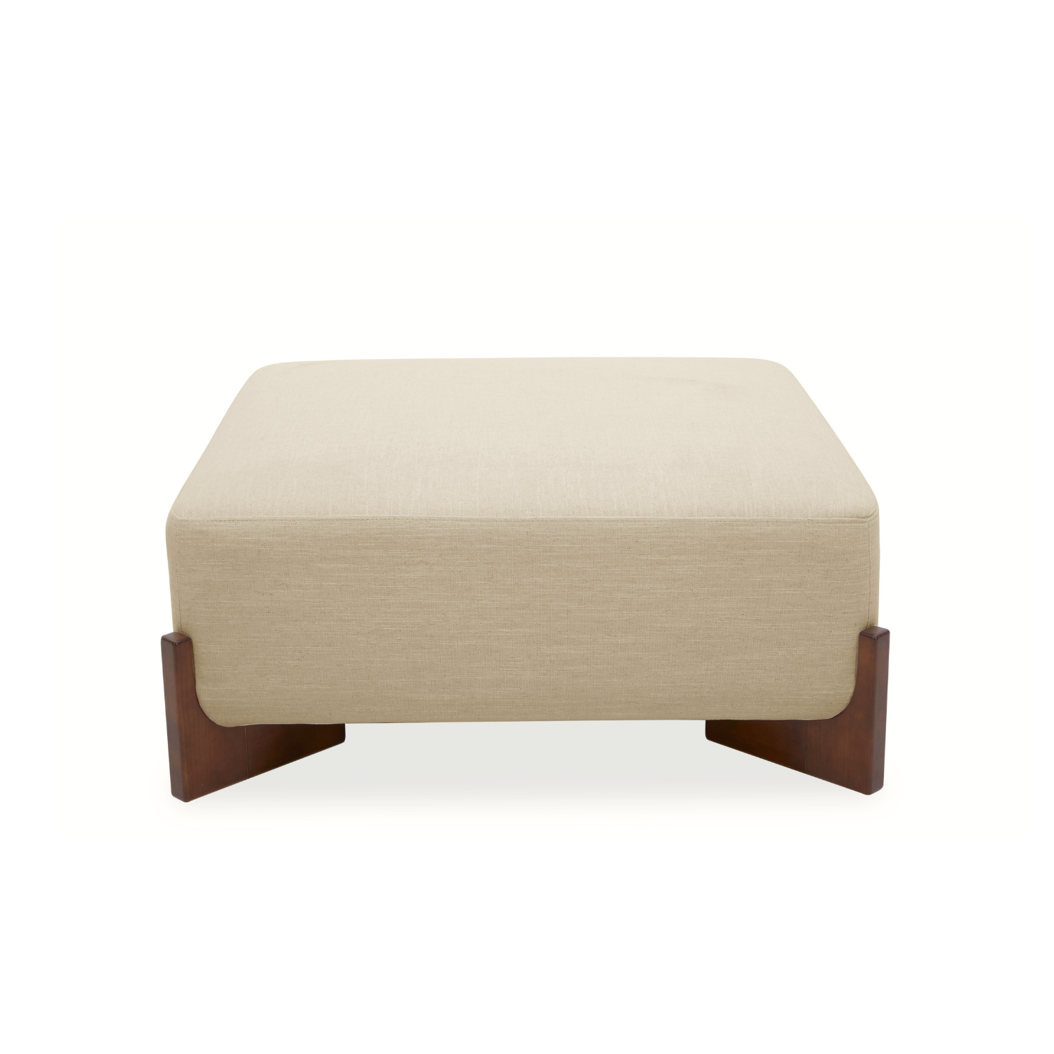 Cameron Ottoman w/ Dark Wood Base - Crypton® Nomad Custard