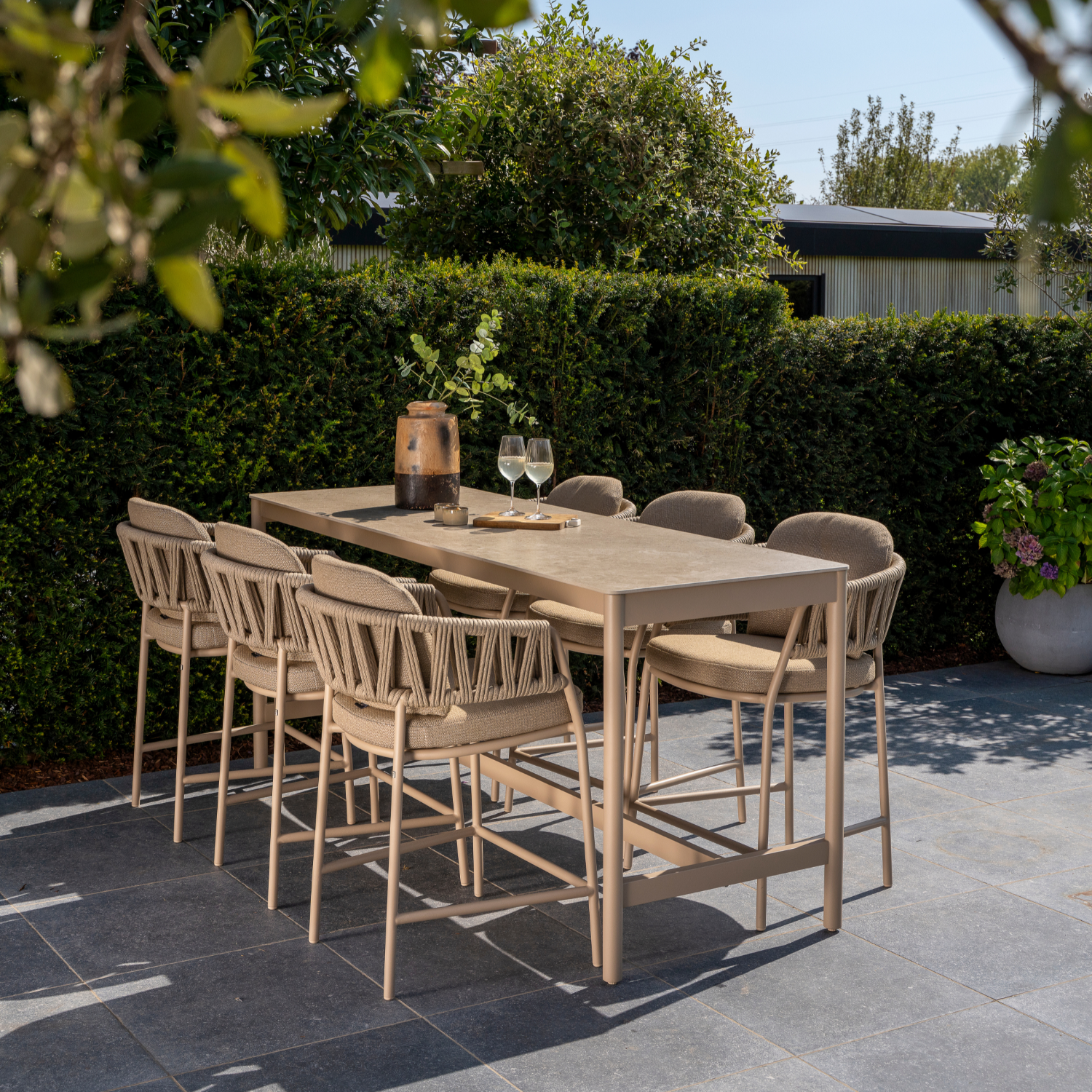 Rosseau Ceramic Counter Table - Latte