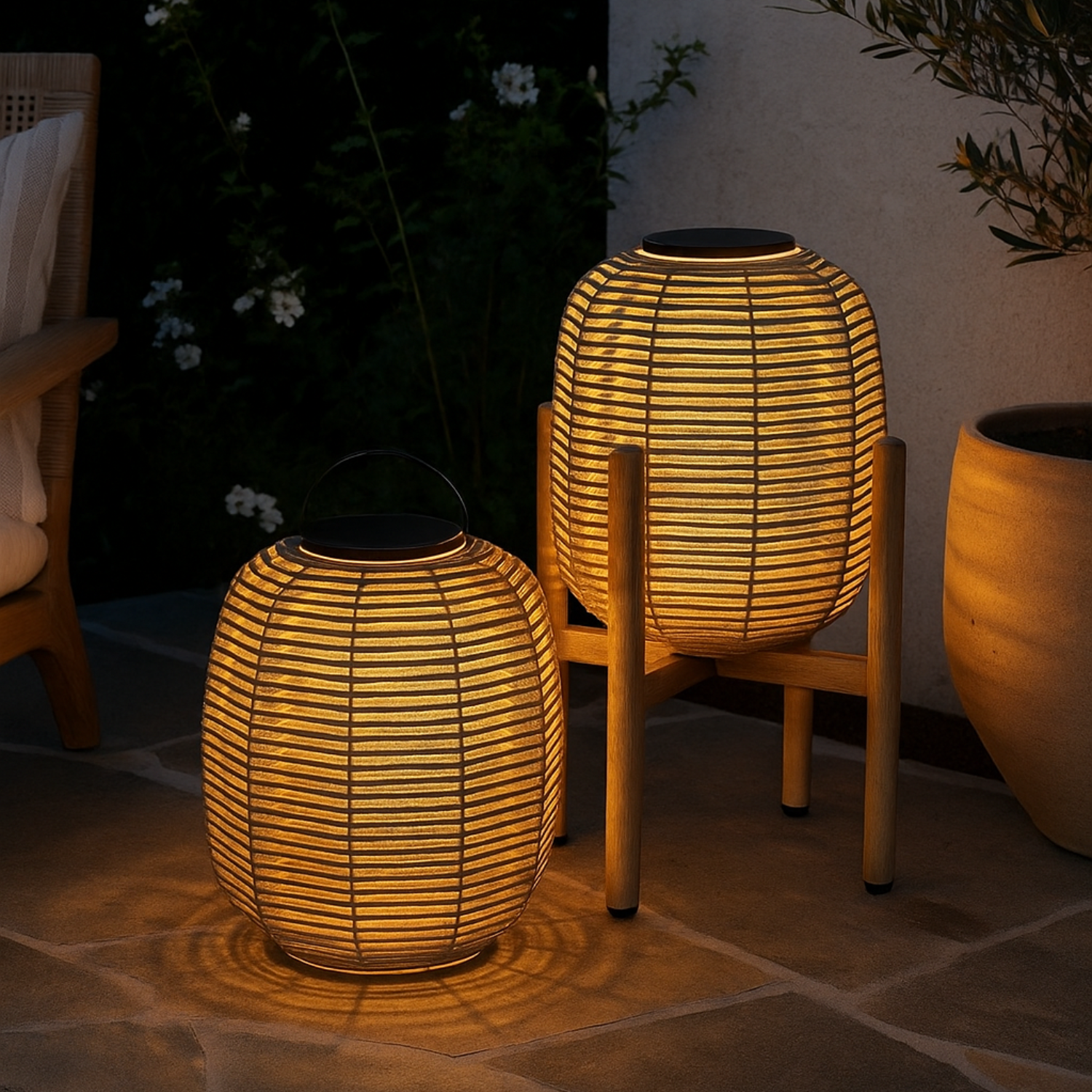 Hudson Taupe Solar Lantern