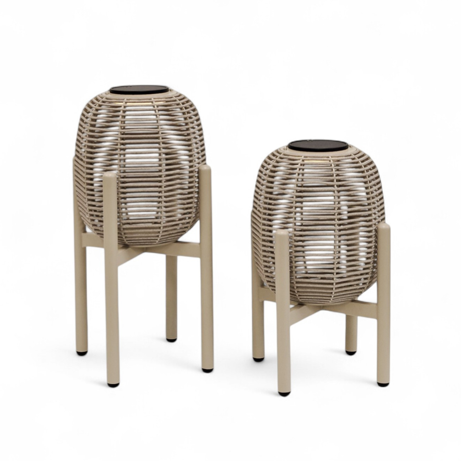 Hudson Solar Lantern - Stone Taupe