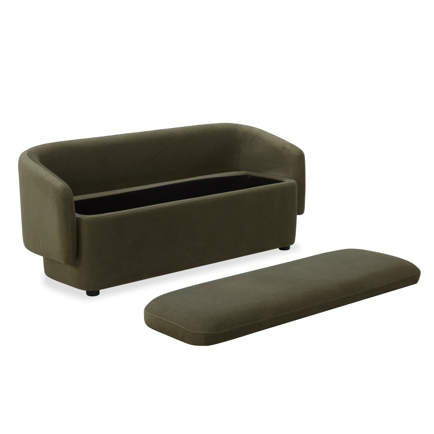 Capri Storage Bench - Forest Green Matte Velvet