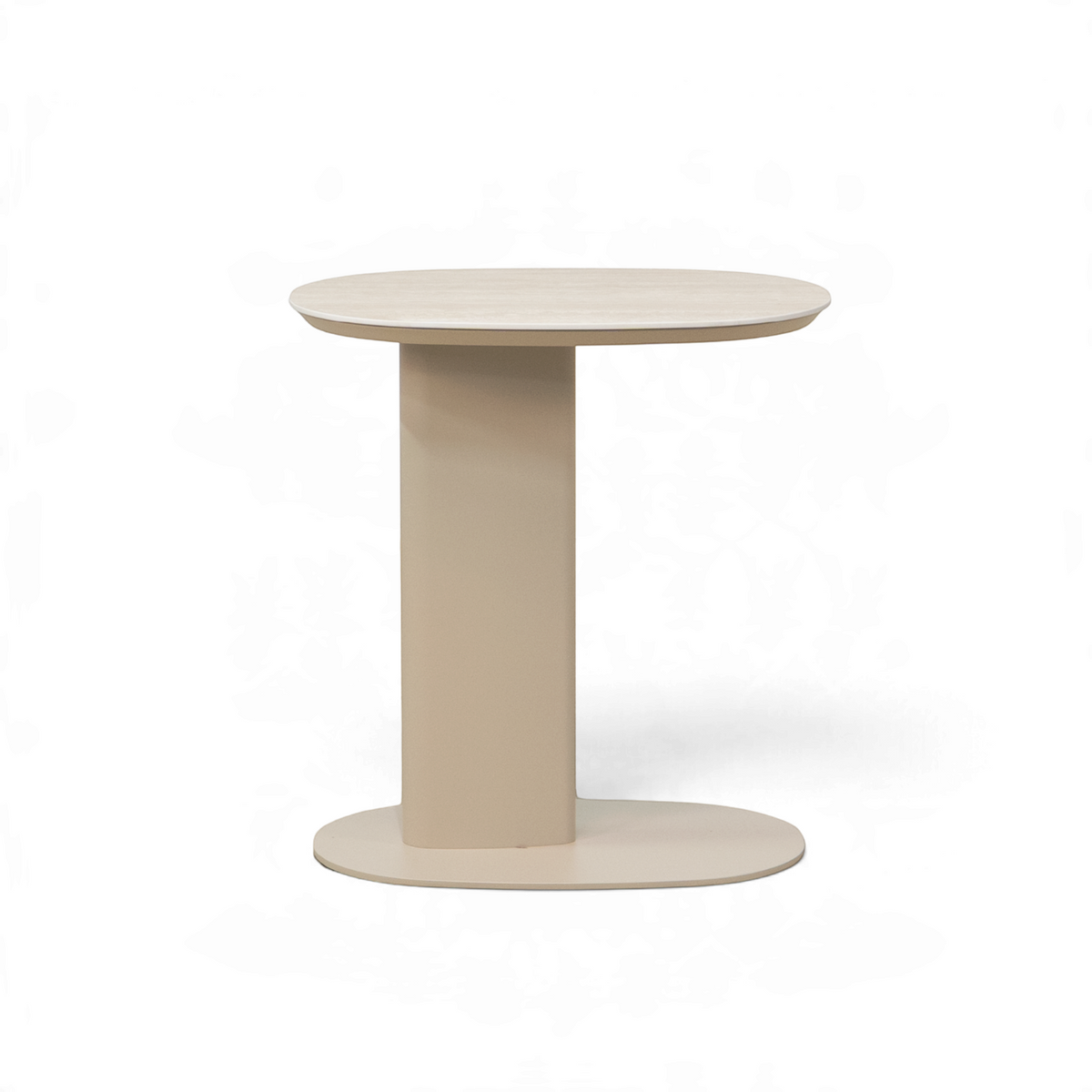 Avenue Ceramic Oval End Table - Stone Taupe