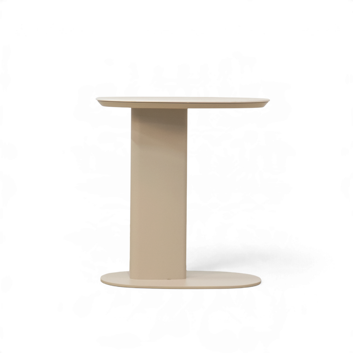 Avenue Ceramic Oval End Table - Stone Taupe