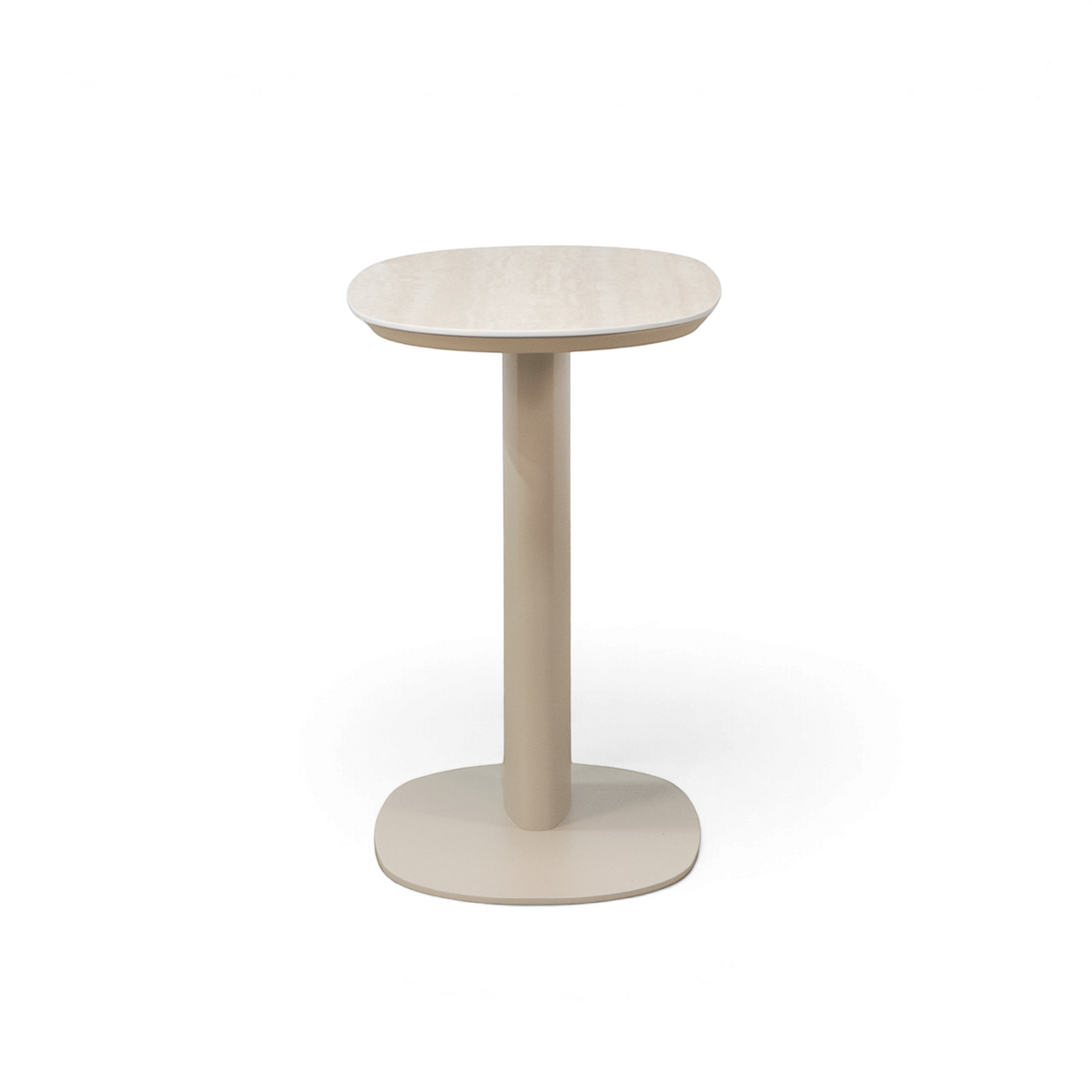 Avenue Ceramic Oval End Table - Stone Taupe