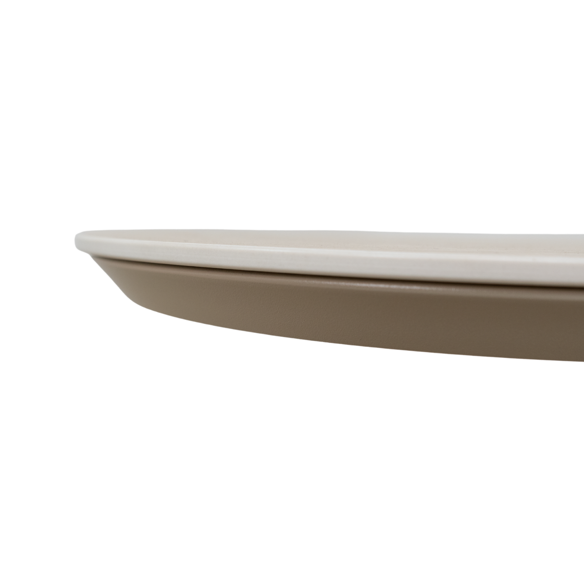 Avenue Ceramic Oval End Table - Stone Taupe