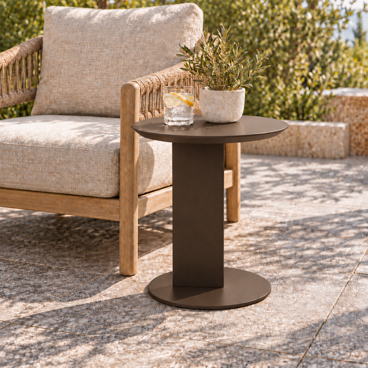 Avenue Round Side Table - Espresso