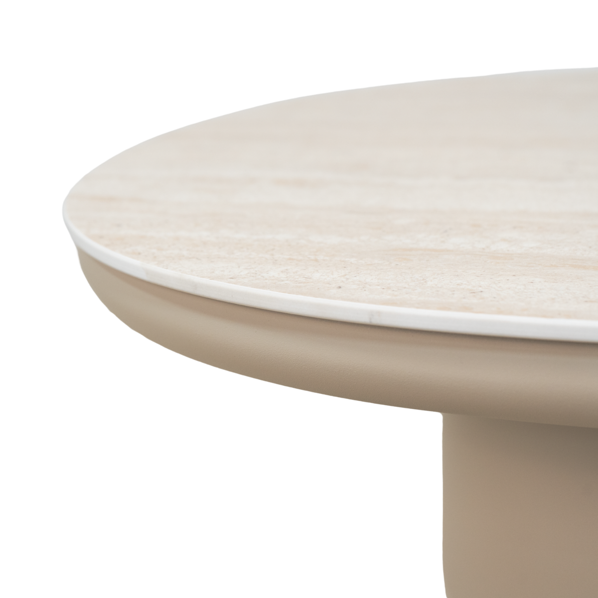 Sable Ceramic End Table - Stone Taupe
