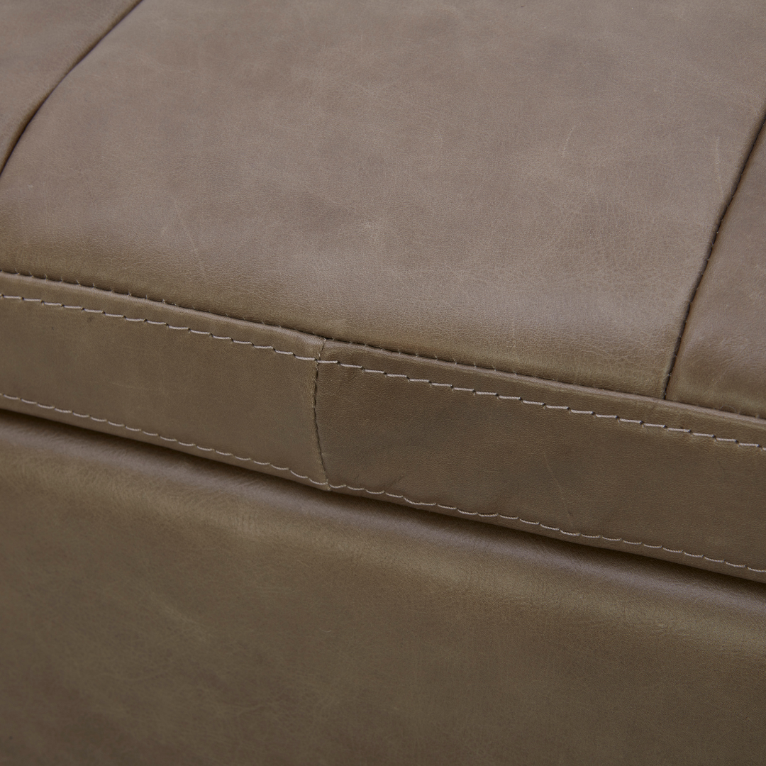 Broadview Storage Bench - Concord Pewter Leather