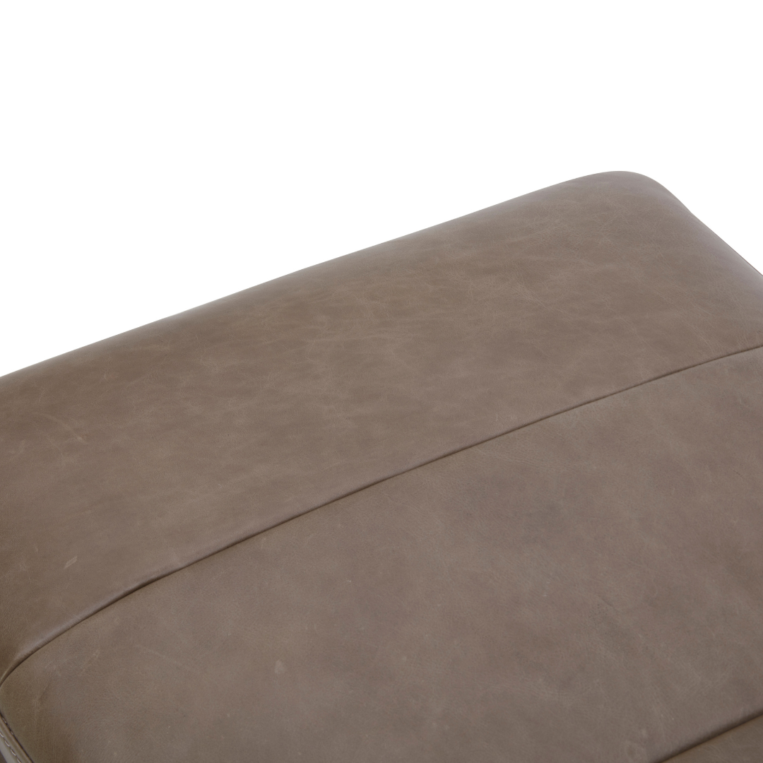 Broadview Storage Bench - Concord Pewter Leather