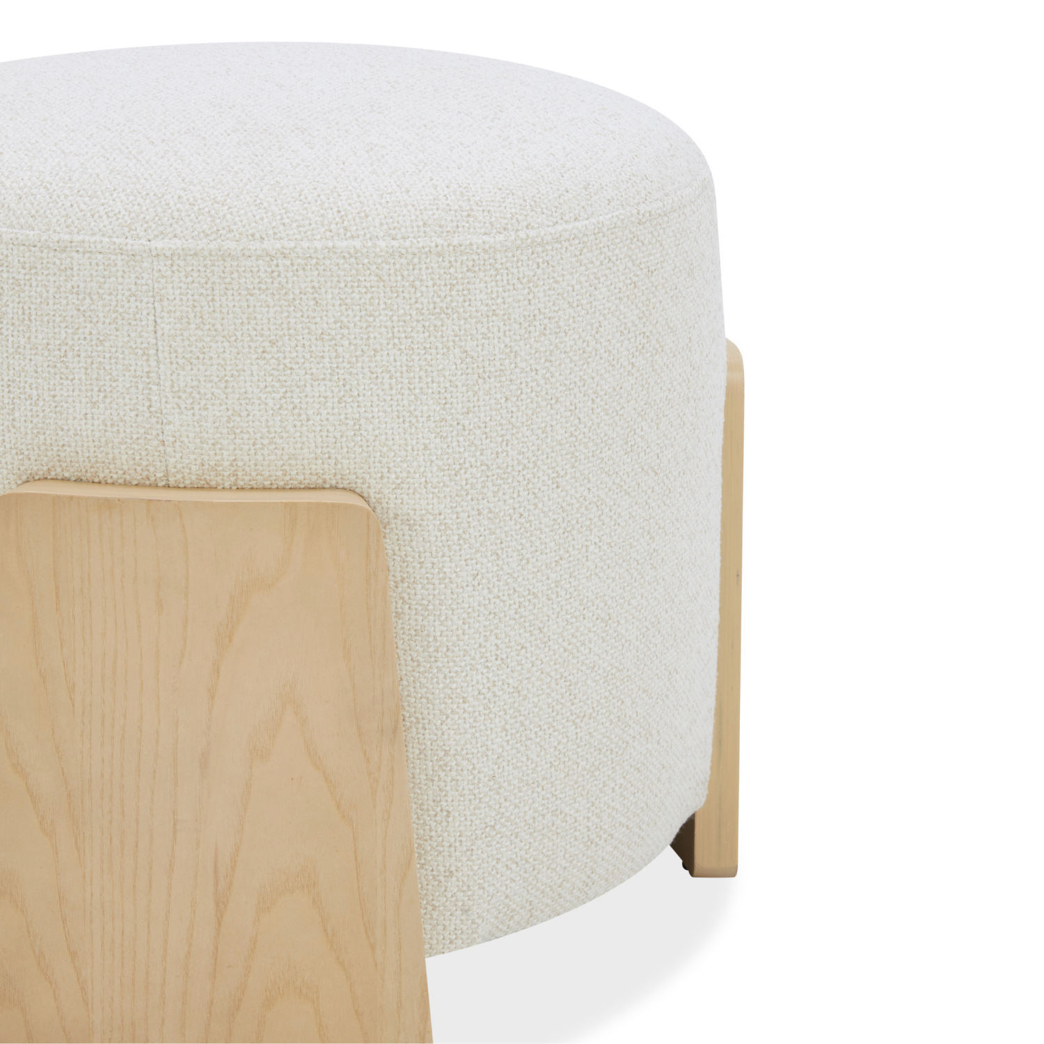 Porter Stool w/ Natural Wood Base - Linen Weave