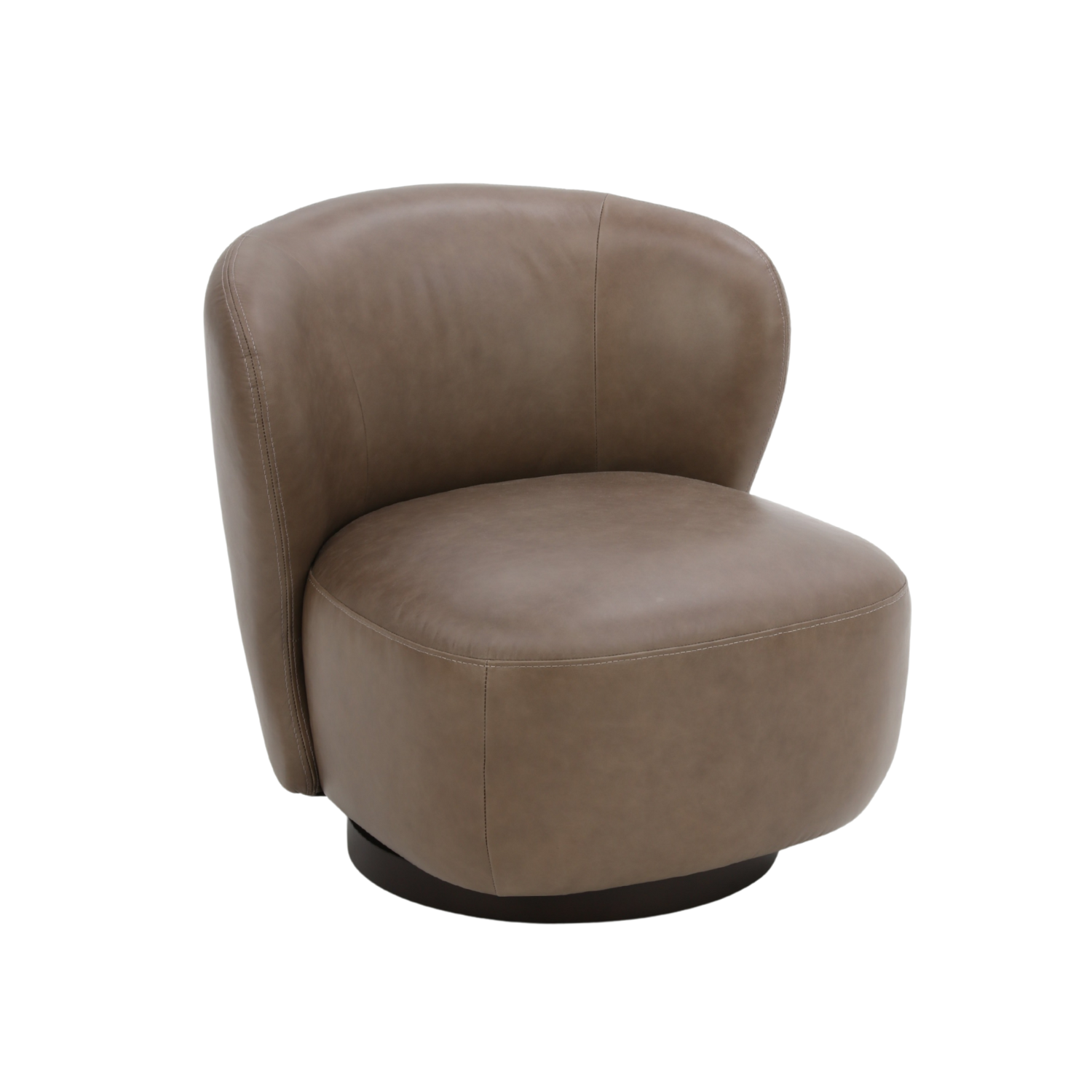 Hygge Swivel Lounge Chair - Concord Pewter Leather