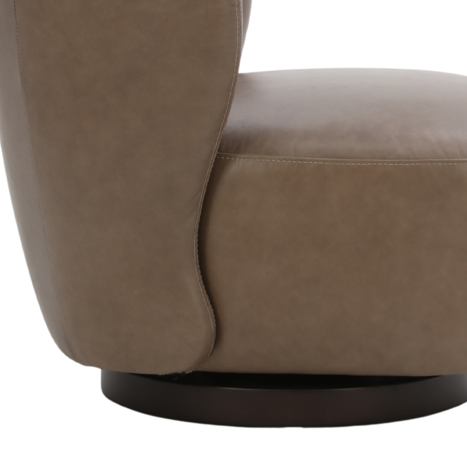 Hygge Swivel Lounge Chair - Concord Pewter Leather