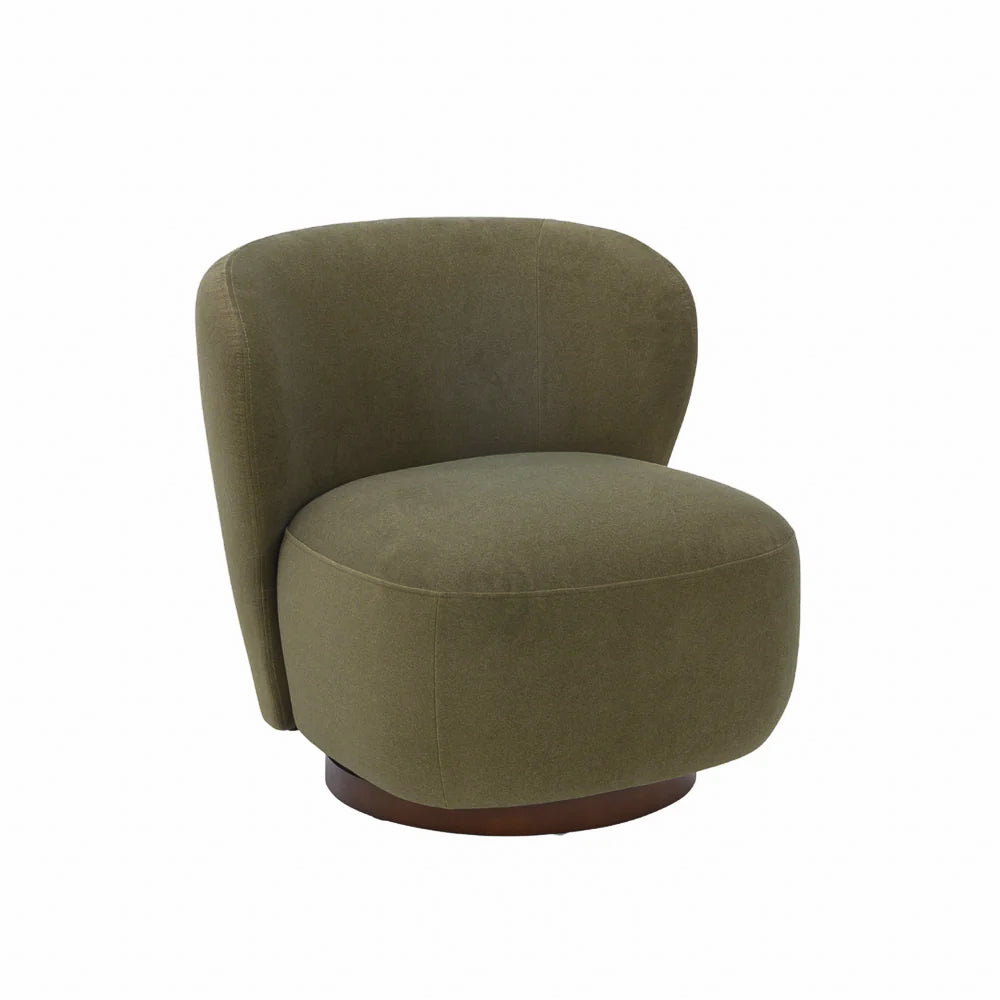 Hygge Swivel Lounge Chair - Forest green Matte Velvet