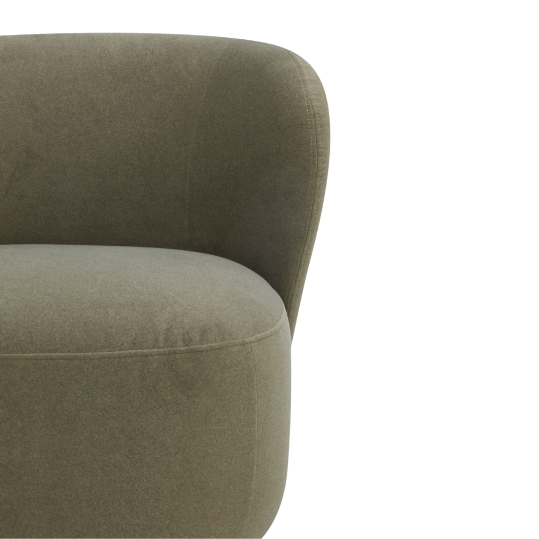 Hygge Swivel Lounge Chair - Forest green Matte Velvet