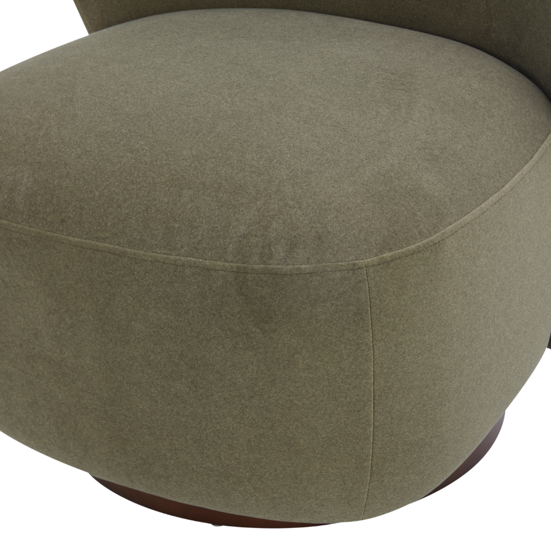 Hygge Swivel Lounge Chair - Forest green Matte Velvet