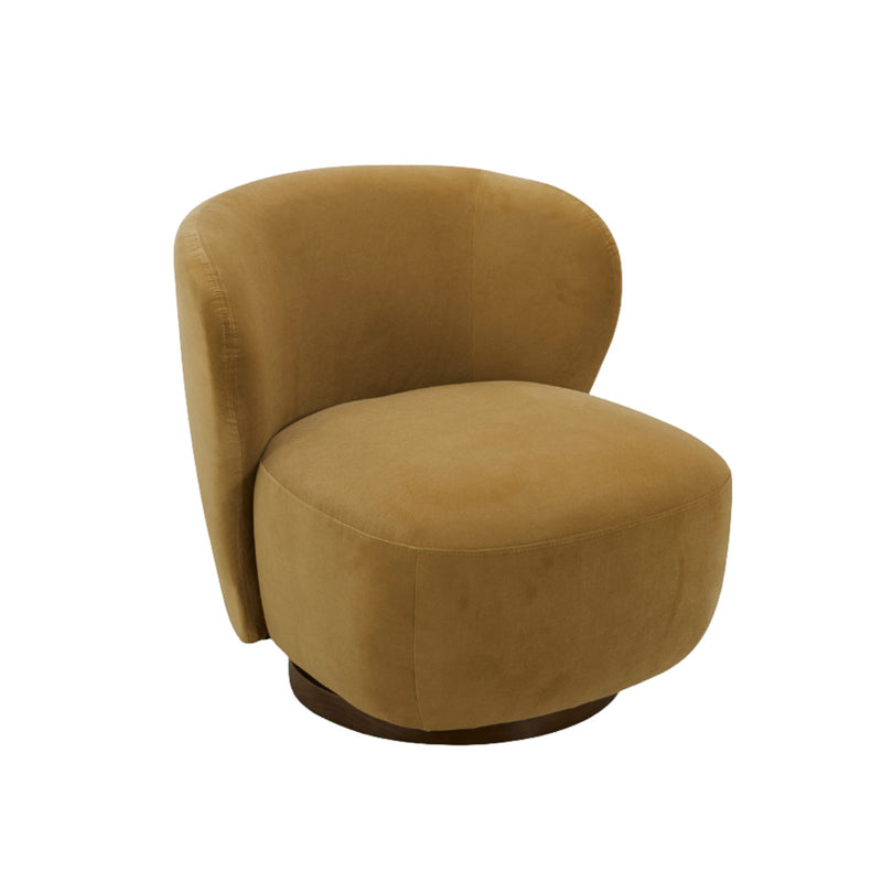 Hygge Swivel Lounge Chair - Ochre Velvet