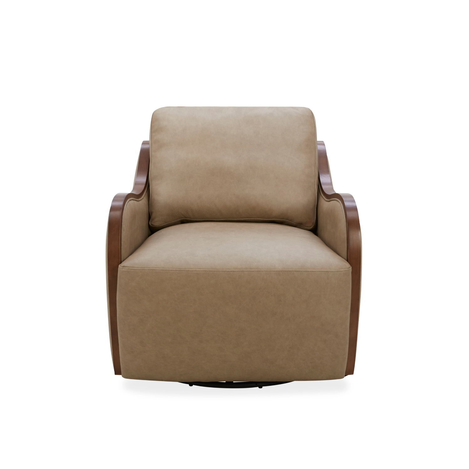 Capri Swivel Arm Chair - Cobblestone Leather