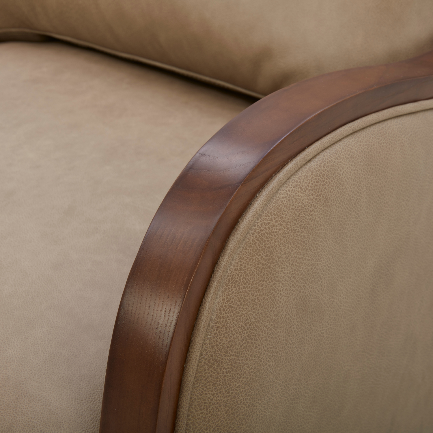 Capri Swivel Arm Chair - Cobblestone Leather