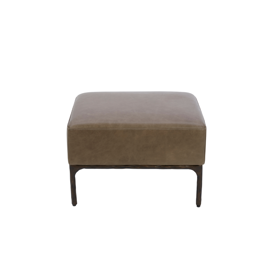 Exuma Ottoman - Concord Pewter Leather