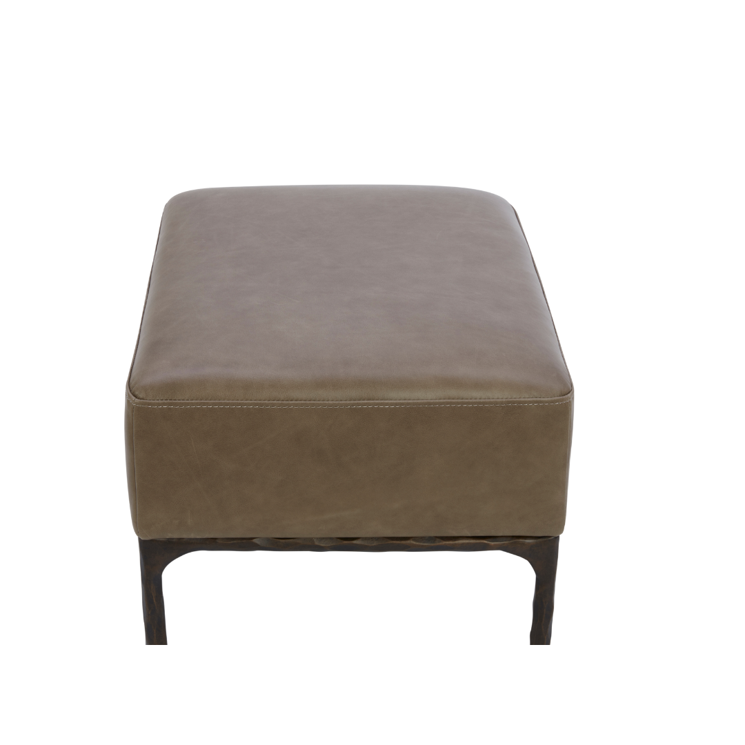 Exuma Ottoman - Concord Pewter Leather