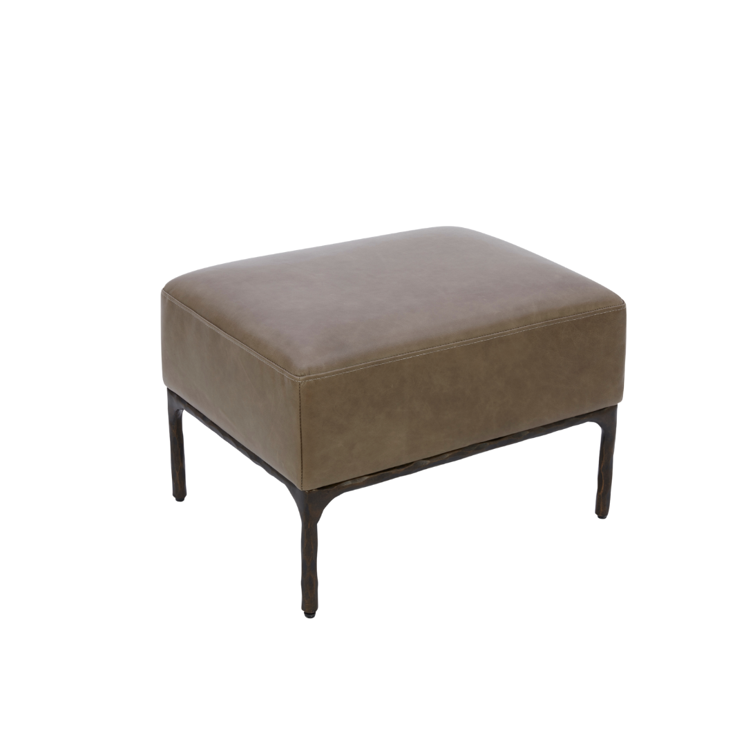 Exuma Ottoman - Concord Pewter Leather