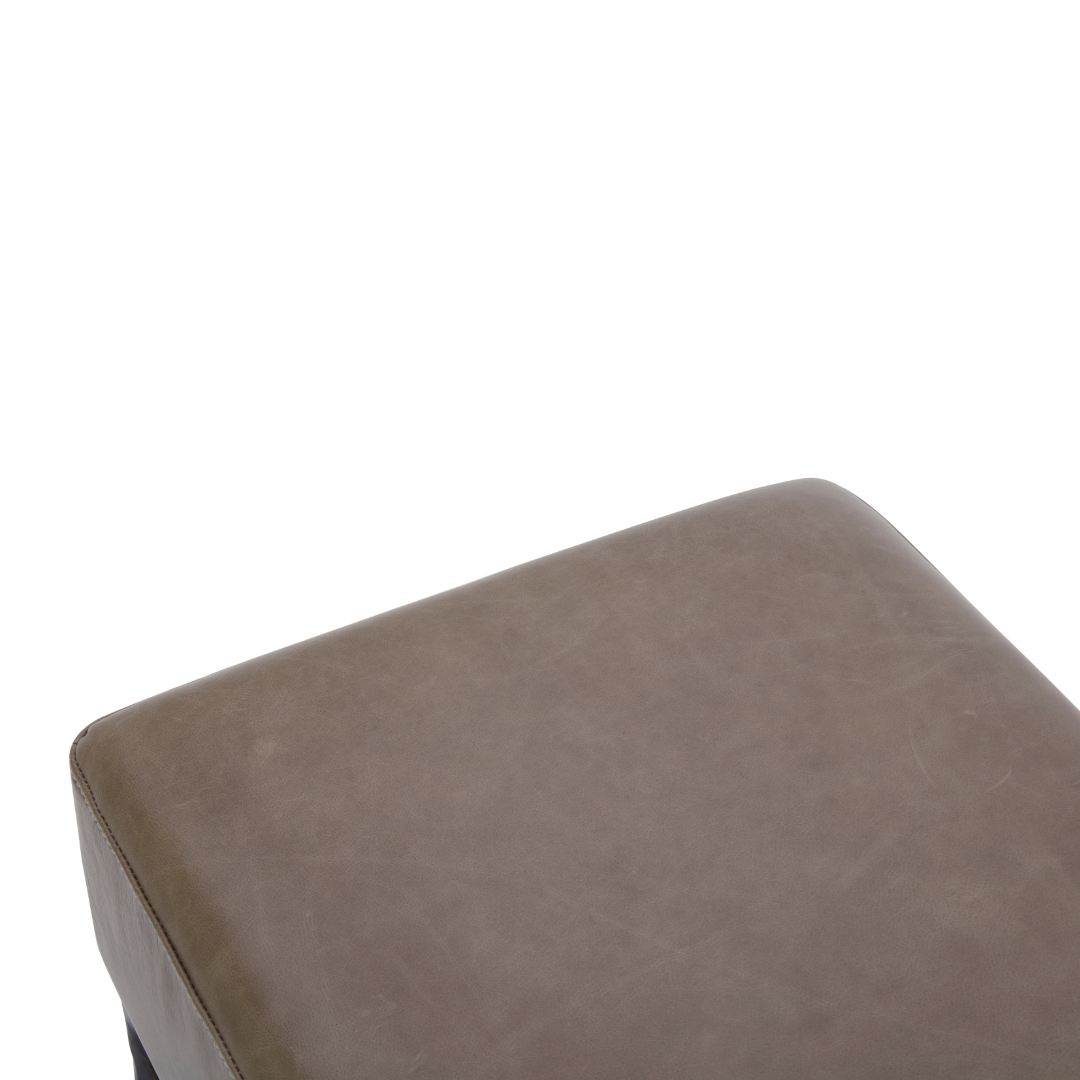 Exuma Ottoman - Concord Pewter Leather