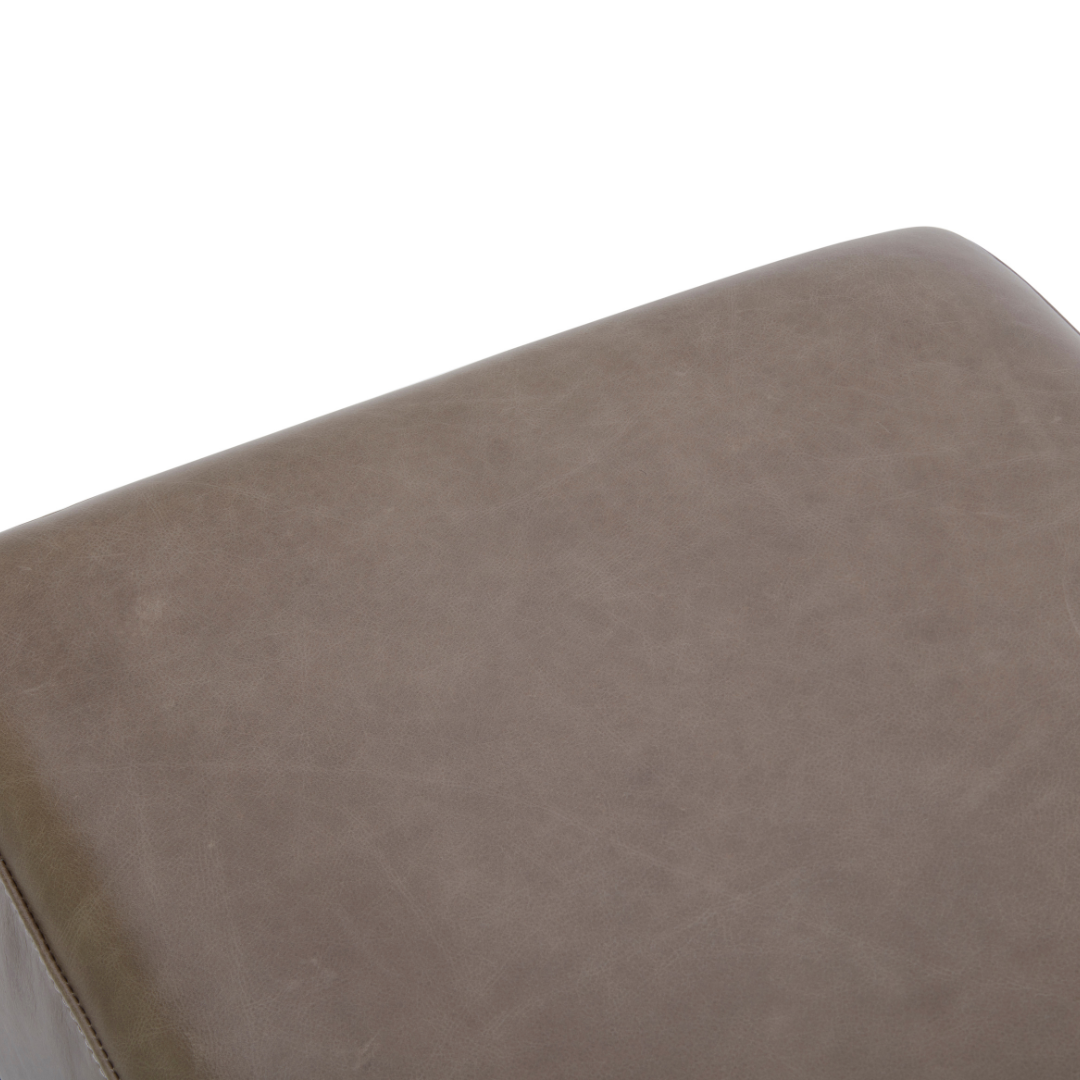Exuma Ottoman - Concord Pewter Leather