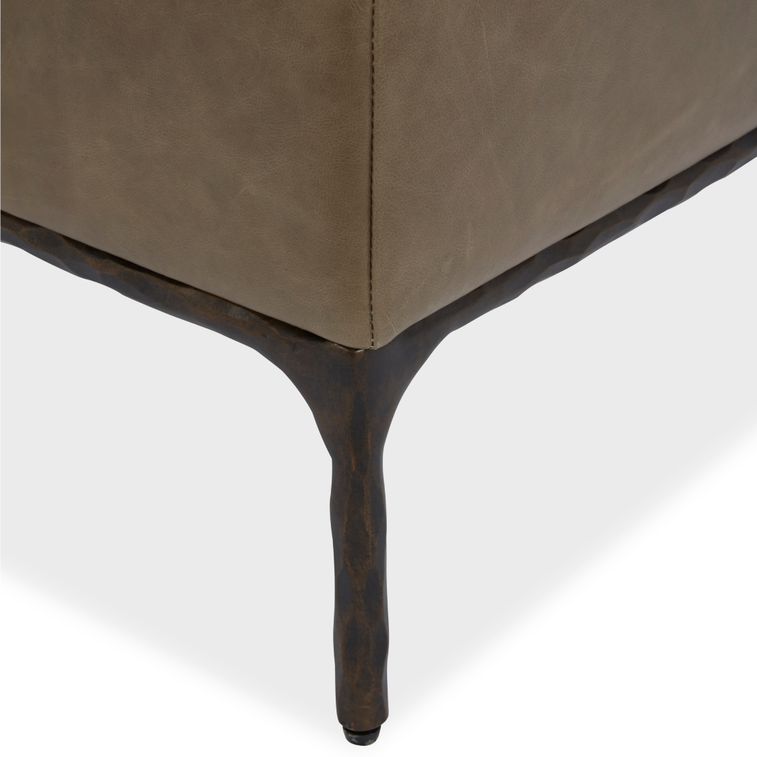 Exuma Ottoman - Concord Pewter Leather