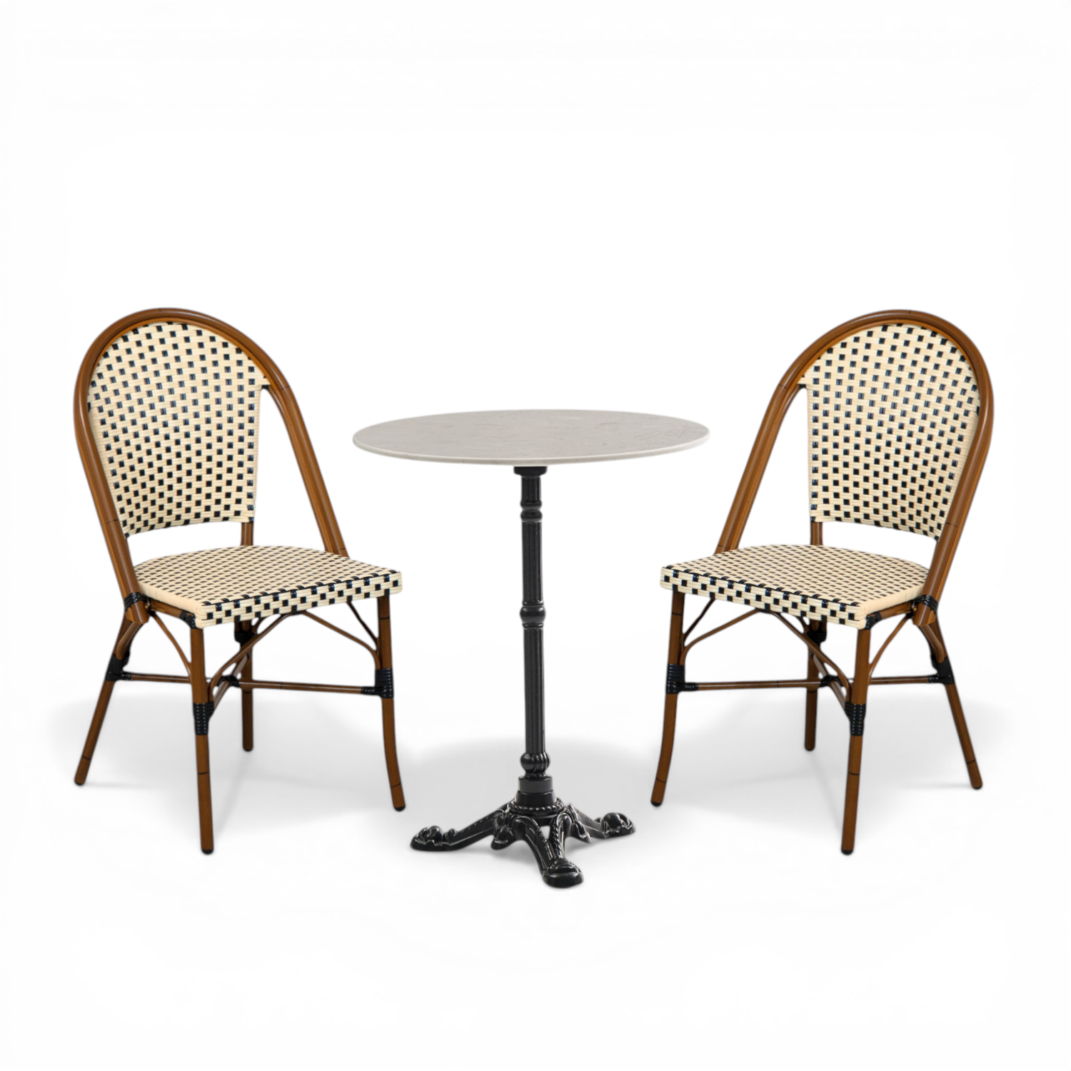 Paris Bistro Table & Chairs (Set of 3) - Ivory/Black