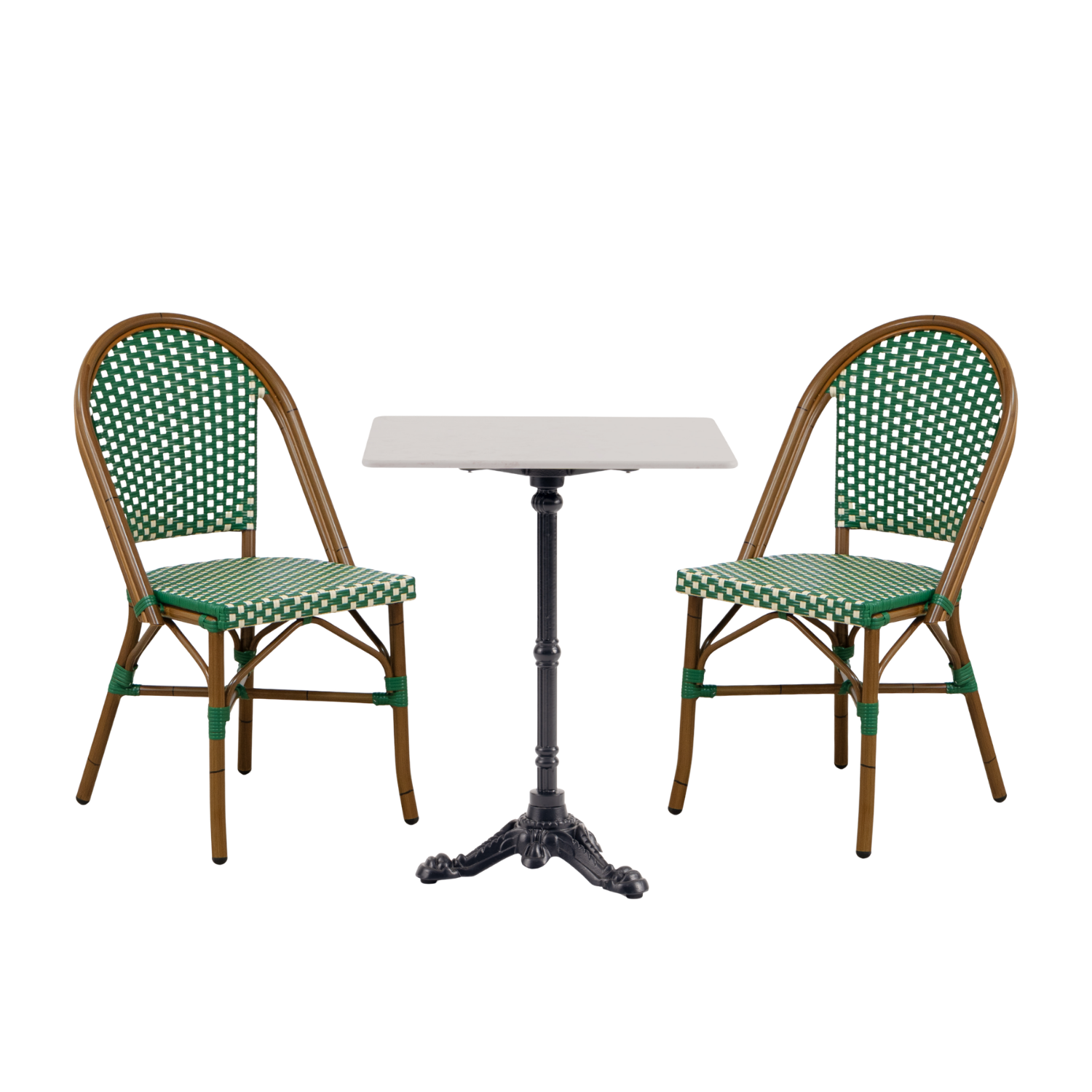 Paris Bistro Table & Chairs (Set of 3) - Green/Ivory
