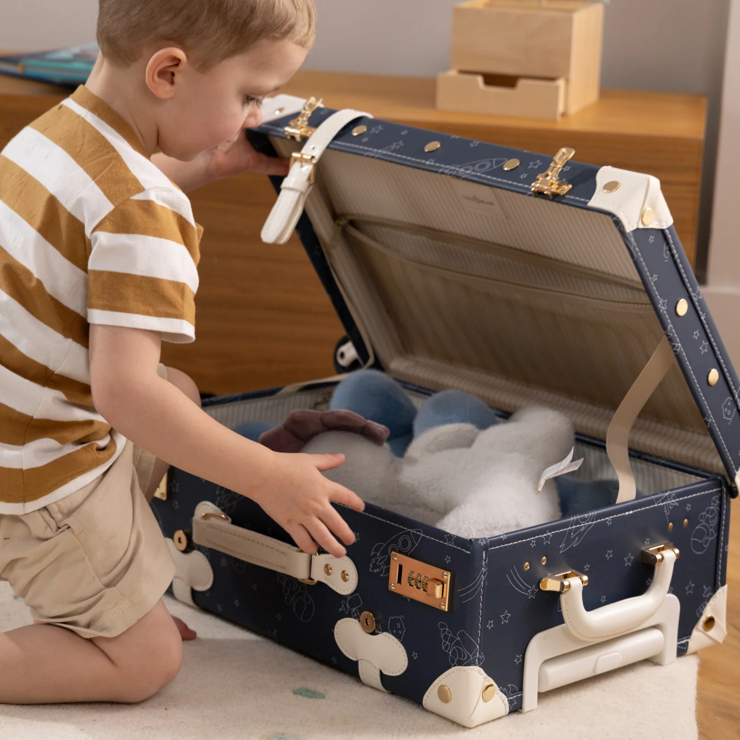 Kids Vegan Carry-On Luggage - Space Blue