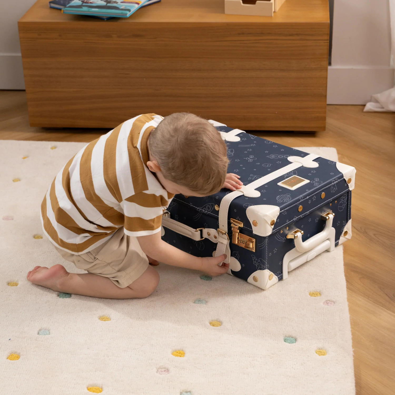 Kids Vegan Carry-On Luggage - Space Blue