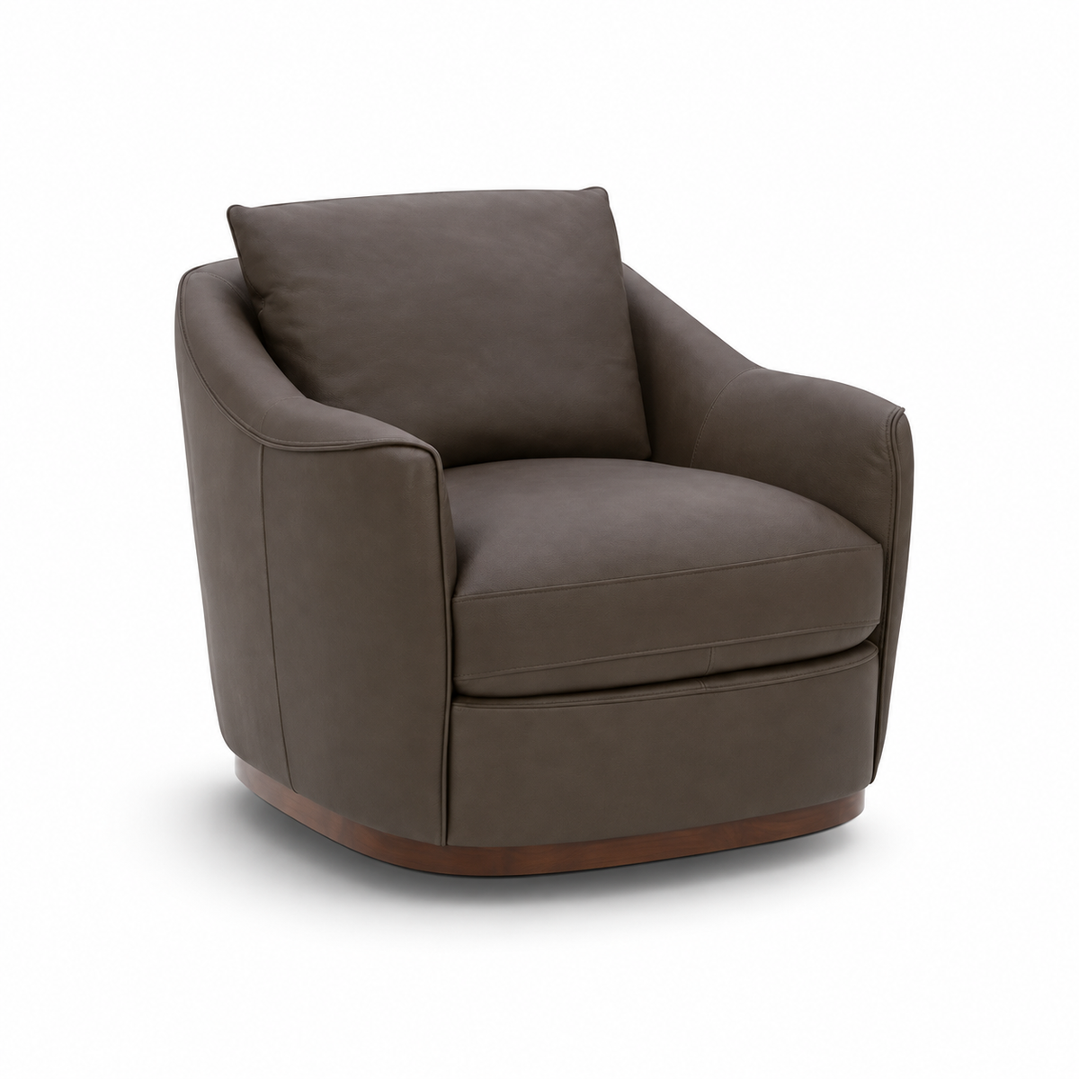 Camrose Swivel Lounge Chair - Isla Chocolate Leather