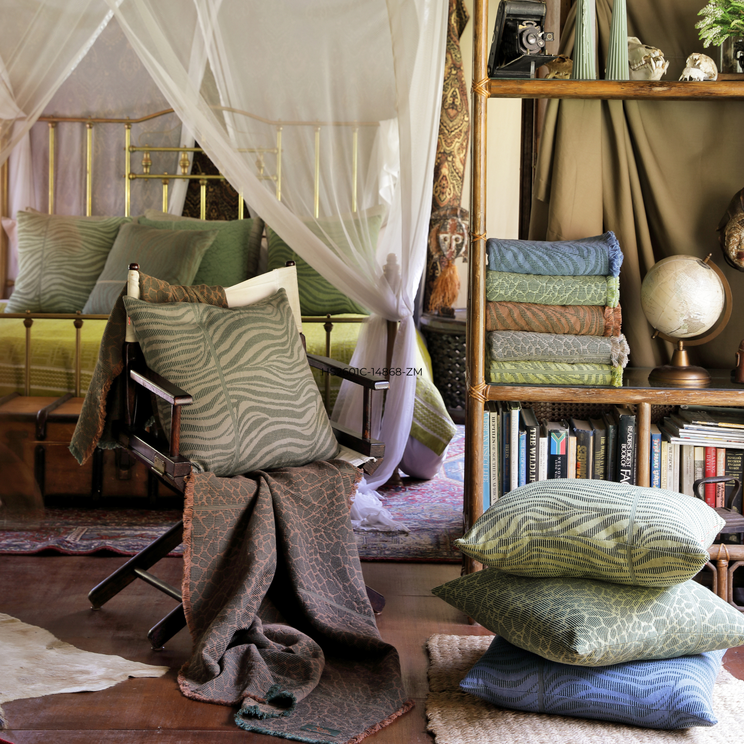 Zebra Moss Green Toss Pillow