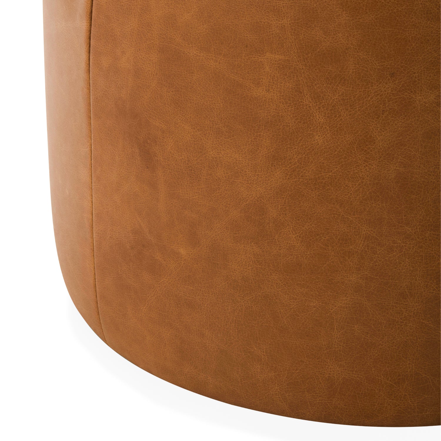 Jacques Ottoman - Distressed Cognac Leather