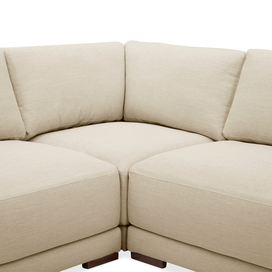 Moncton L-Shape Sectional - Crypton® Nomad Custard