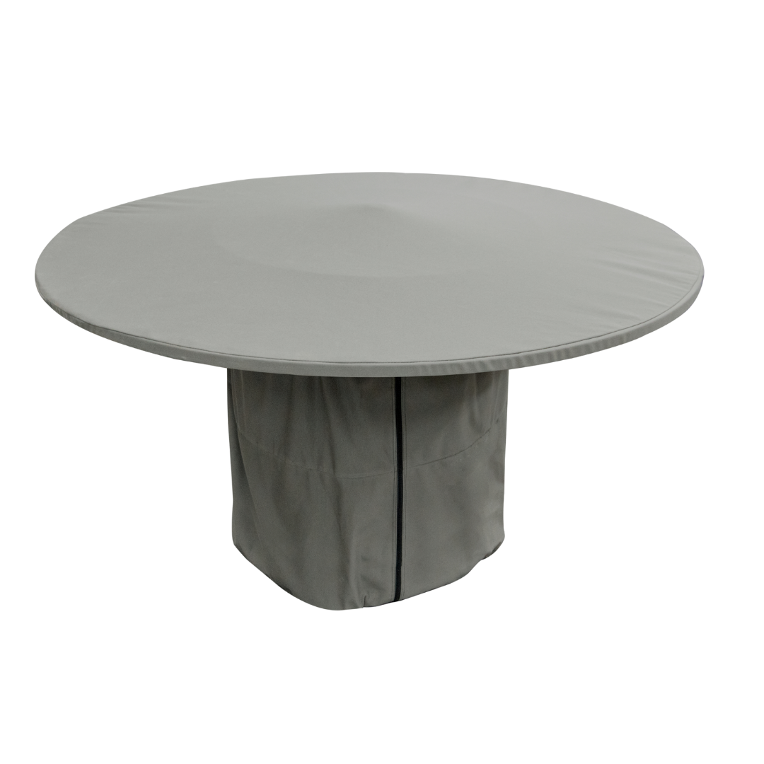 Cubic 59" Teak Dining Fire Table & Cover