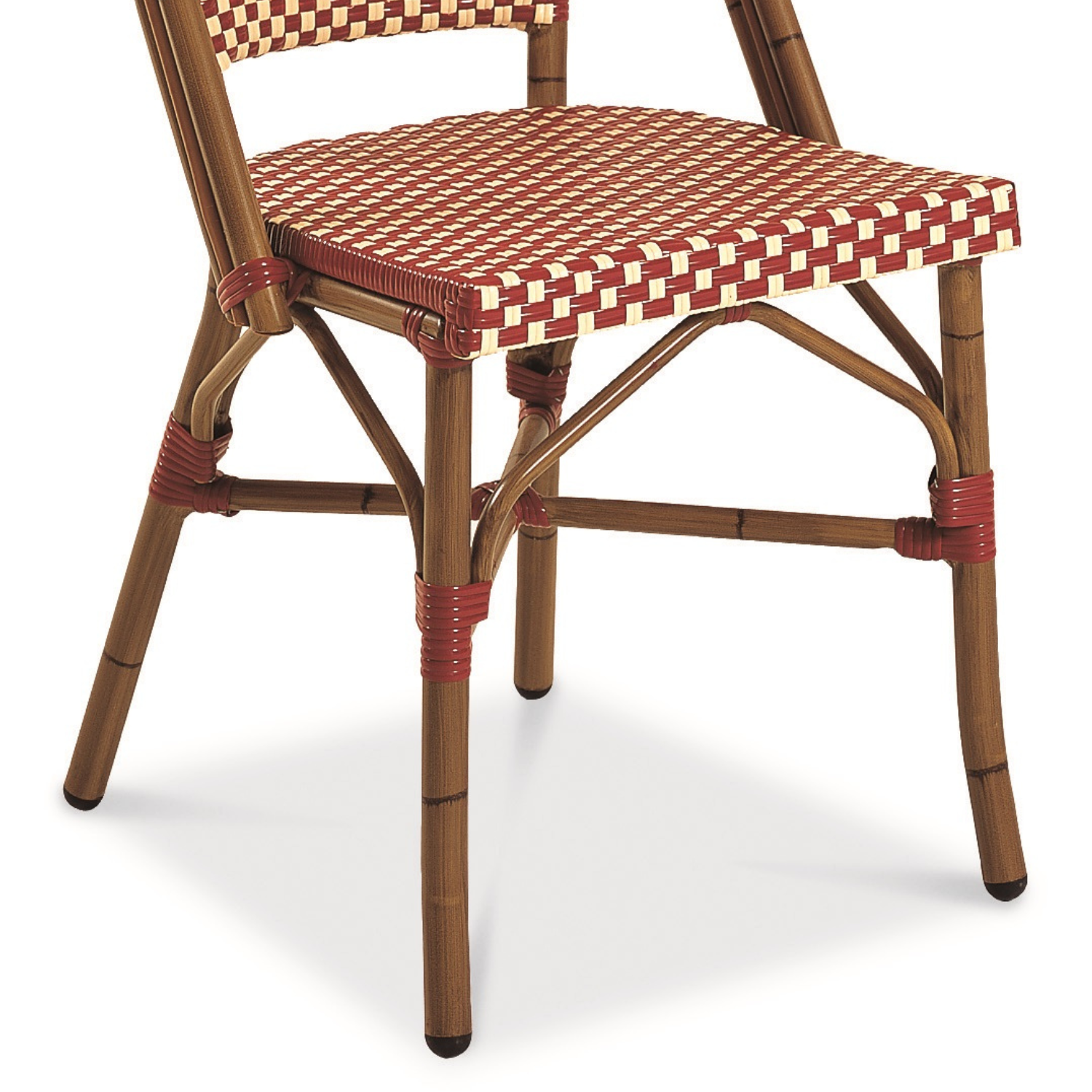 Paris Wicker Side Chair - Bordeaux/Ivory