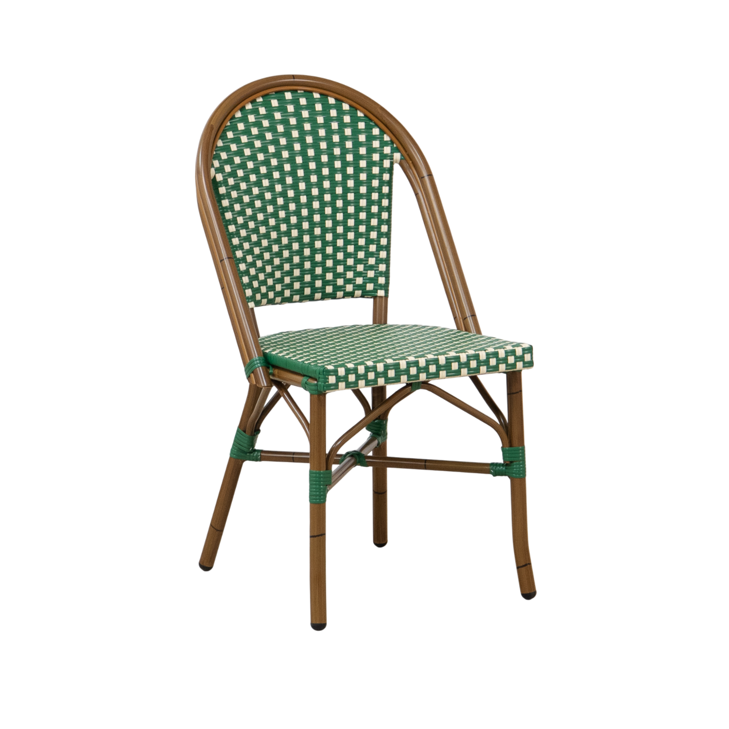 Paris Wicker Side Chair - Green/Ivory