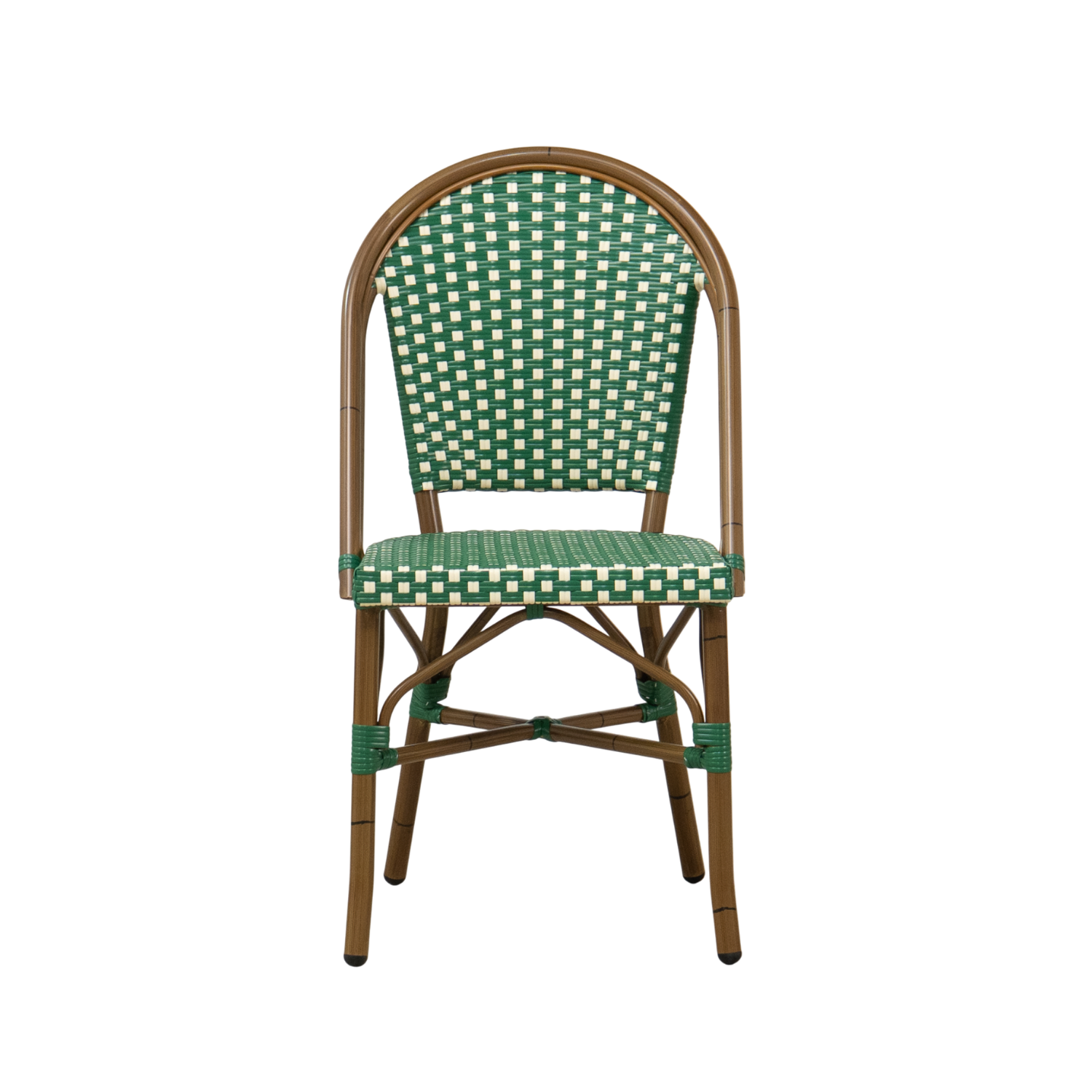 Paris Wicker Side Chair - Green/Ivory